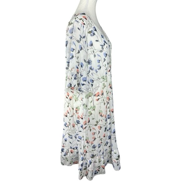Junarose Women's‎ White Floral Ruffle Fit & Flare Rent The Runway Dress 14/C46 - Picture 2 of 14